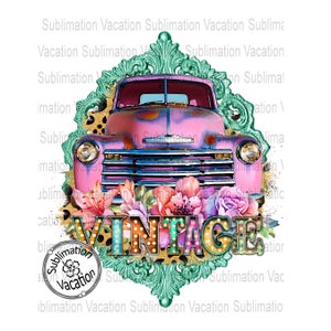 Vintage Hot Pink Car Design, Vintage Car design, Retro Funky Car Design, PNG, Digital Download only