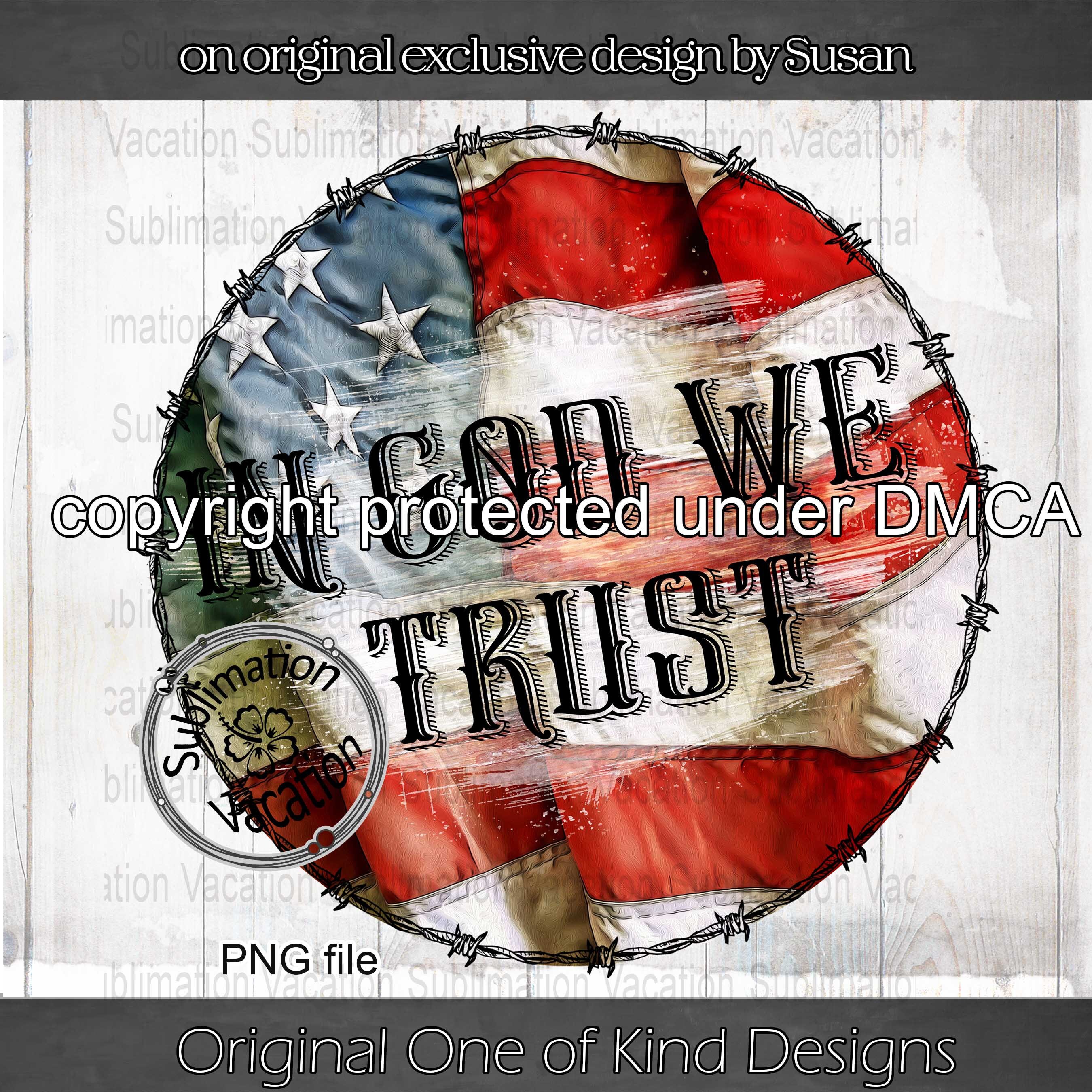 In God We Trust PNG American Flag PNG American Flag Tee | Etsy