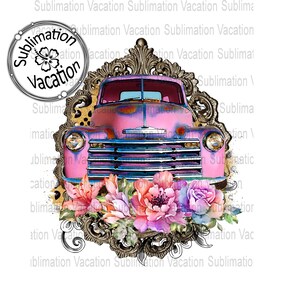 Vintage Car clipart, Sublimation Download, Sublimation, DTG, Printable Transfer