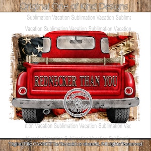 Redneck Pickup Truck PNG: American Flag Sublimation Design (Digital Download)