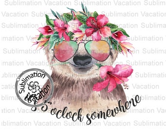 Sloth Clipart, Sloth Design, Sublimation Download, Sublimation Design