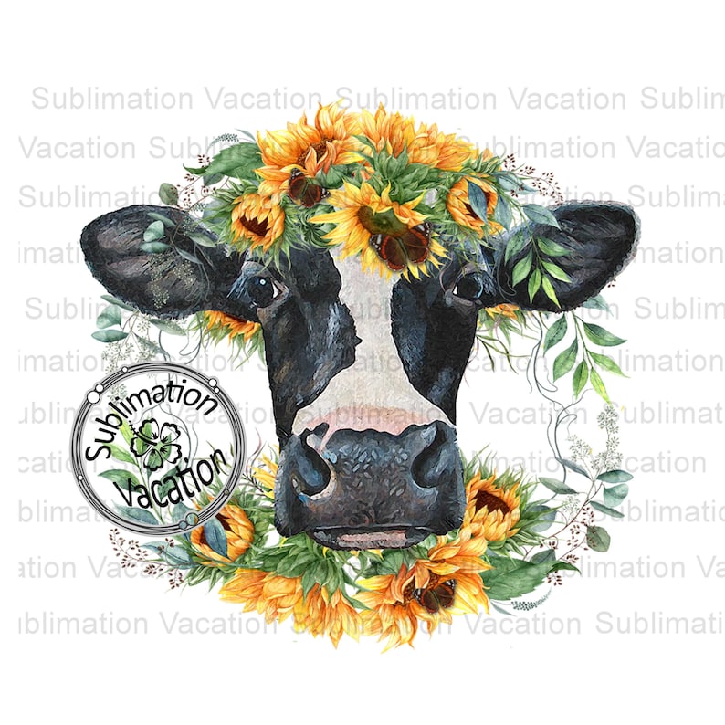 Sunflower PNG Cow PNG Cow and Sunflowers Cow and Sunflowers Etsy