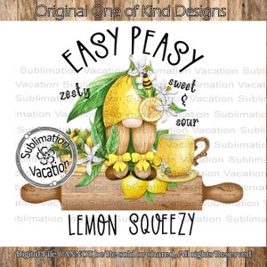 Lemon Gnome PNG: Kitchen Sublimation Design (Digital Download)