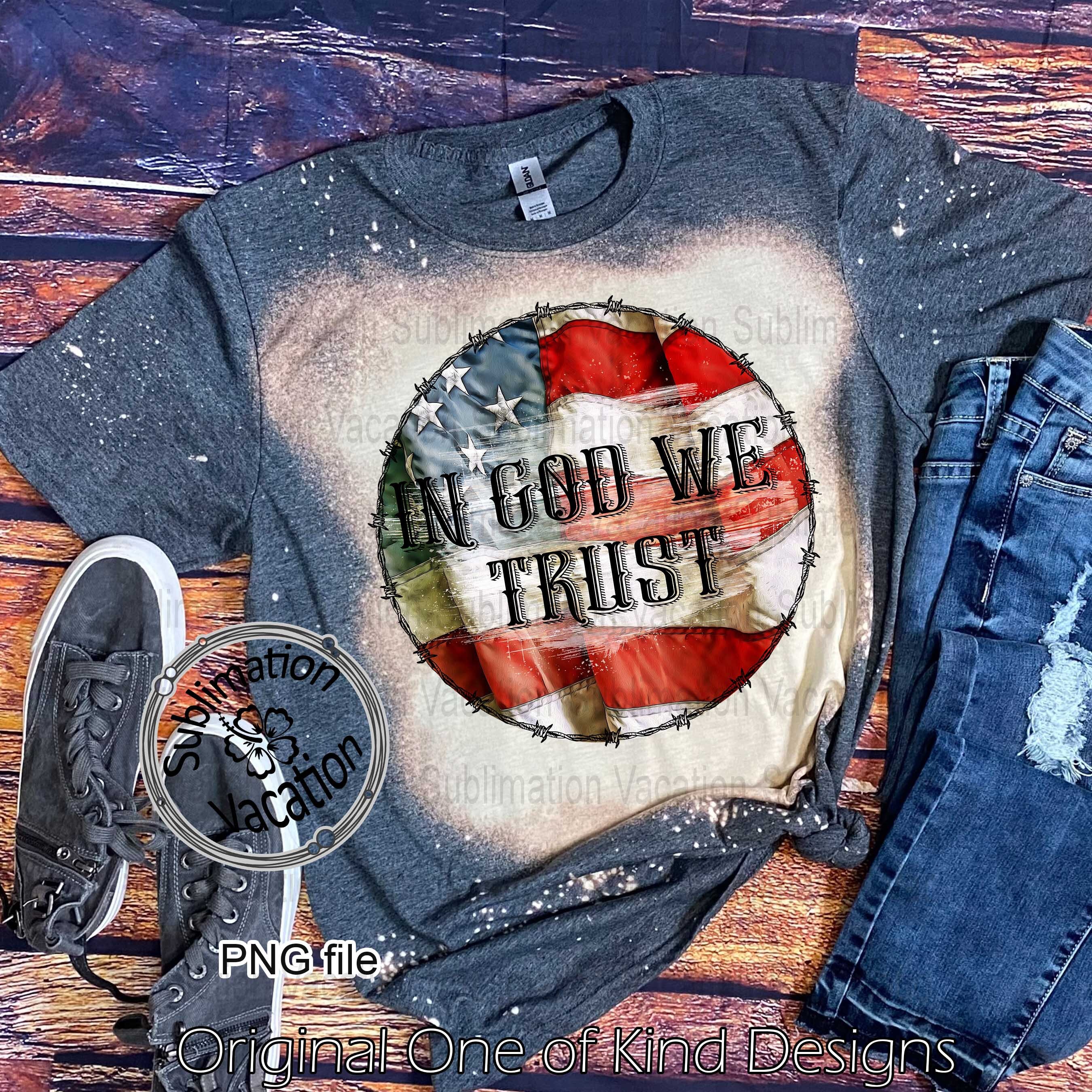 In God We Trust PNG American Flag PNG American Flag Tee | Etsy