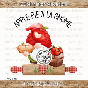 Kitchen Gnome PNG: Apple Pie Design (Digital Download)