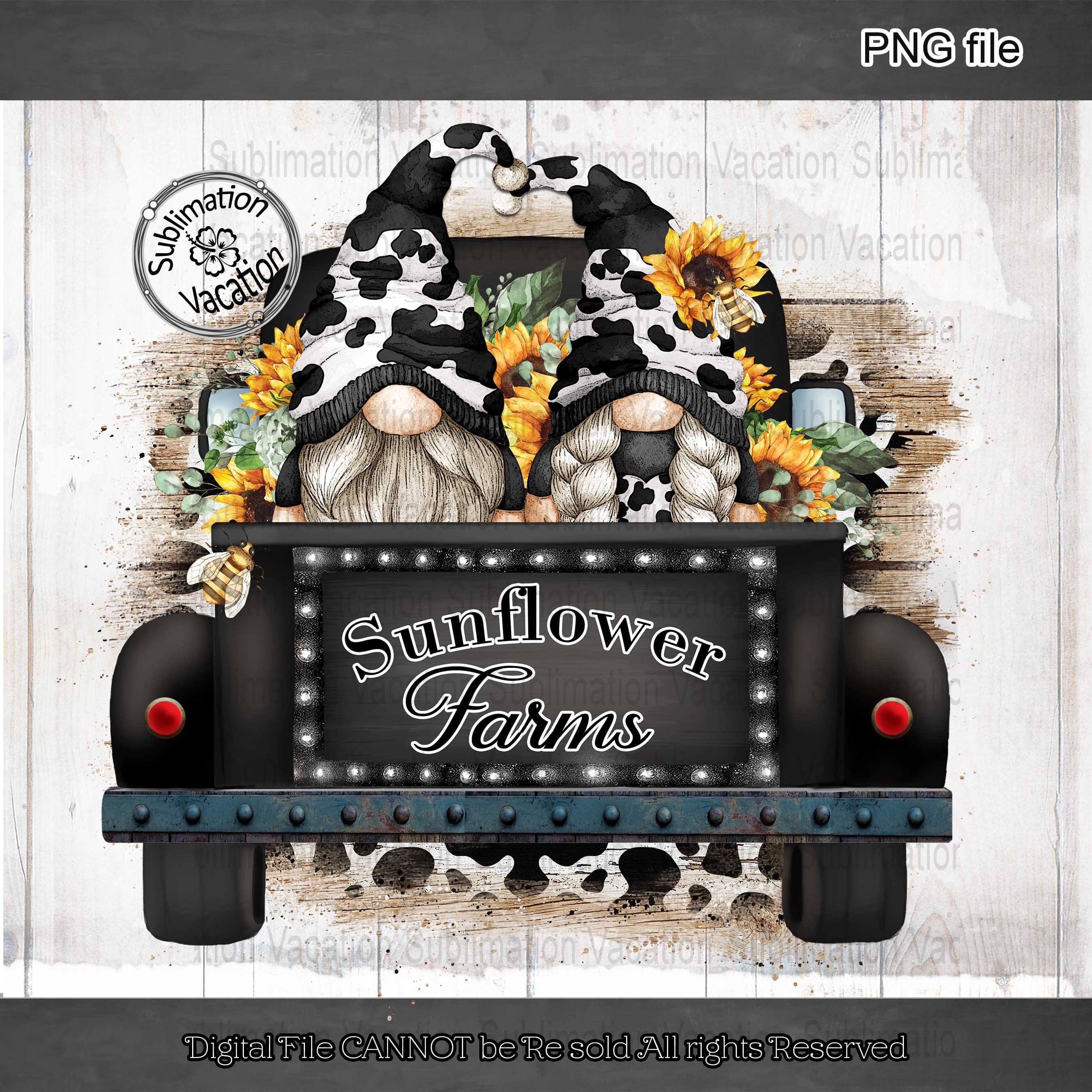 Gnome Design, Cowhide Gnome PNG, Gnome PNG, Sunflower Gnome Digital D…