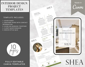 Questionnaire de conception | TÉLÉCHARGEMENT INSTANTANÉ | Questionnaire client | Modèle de design d'intérieur | Modèle modifiable | Client architecte d'intérieur