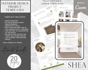 Paquet de bienvenue Design d'intérieur | Pack Ultime | TÉLÉCHARGEMENT INSTANTANÉ | Ensemble de décorateur d'intérieur | Modèle modifiable | Guide client