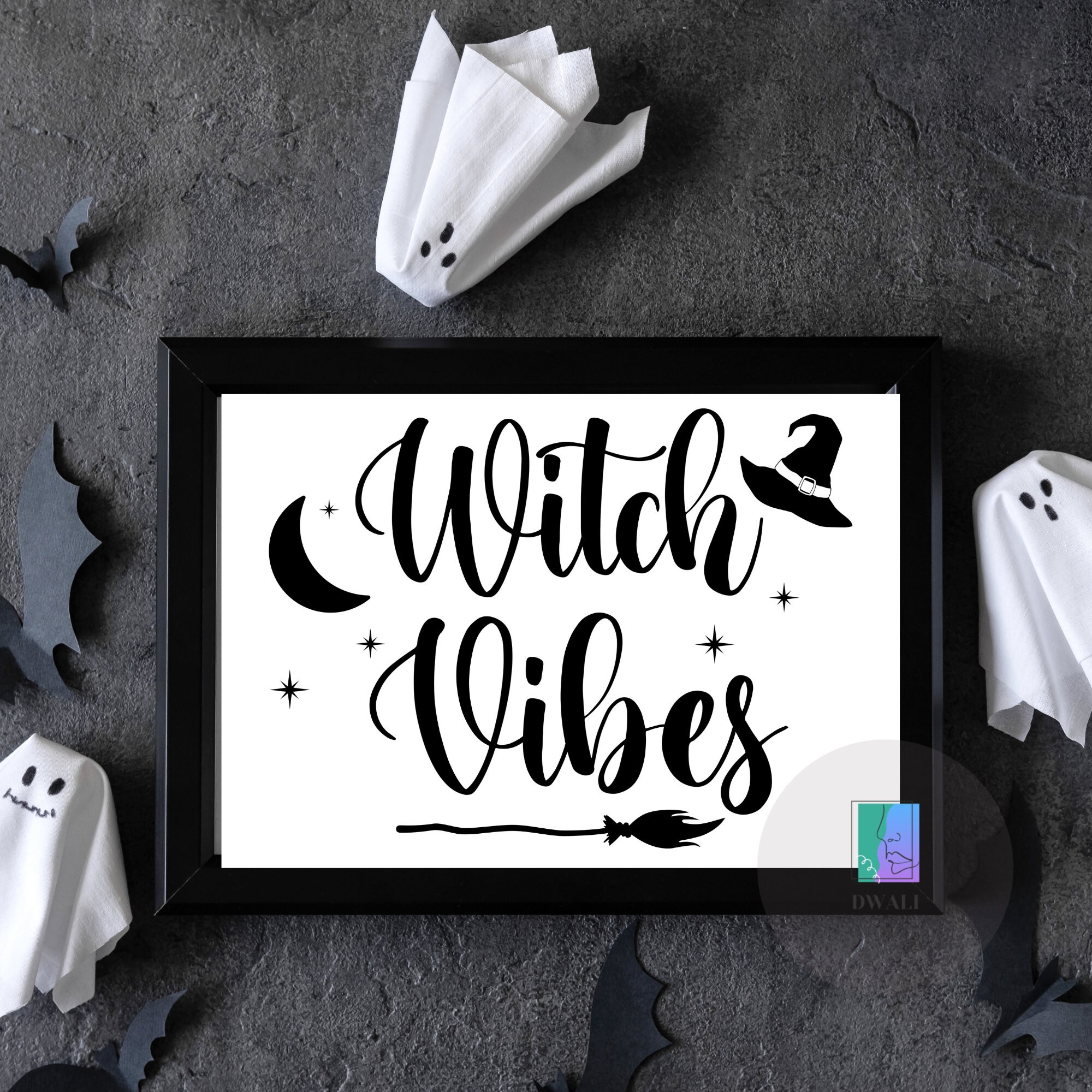 Witch Vibes Art Print Halloween Quote Print Halloween Decor Etsy
