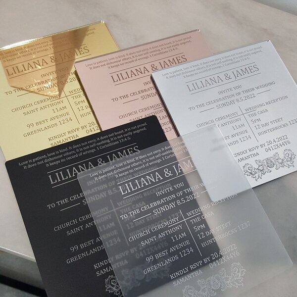 Clear Invitations Etsy