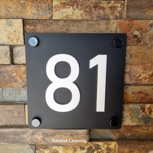 House Number signs | Address Signs | street Numbers | House plaques | Letter Box Numbers | Laser cut acrylic Black White