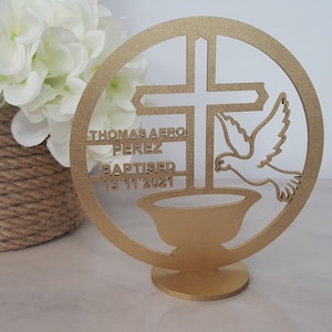 Baptism Christening Gift Favor Plaque. Personalised with name and date.