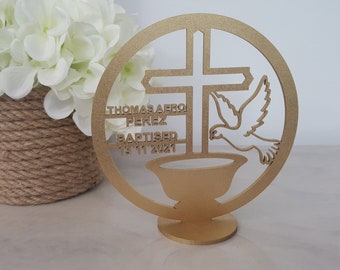 Baptism Christening Gift Favor Plaque. Personalised with name and date.