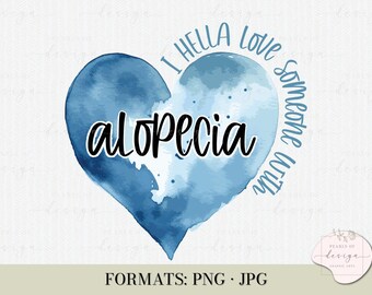 Alopecia Awareness Art | Light Blue Watercolor Heart (Digital Download)