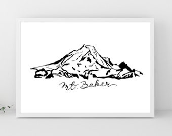 Mt. Baker - Washington State Kunst - digitaler Download