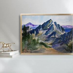 Mount Ellinor- Washington PNW mountain watercolor (digital download)