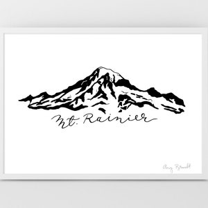 Mt. Rainier - Washington State Art - digital download