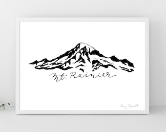 Mt. Rainier - Washington State Kunst - digitaler Download
