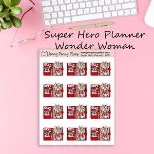 Super Hero Planner -Wonder Woman autocollants sur mat premium