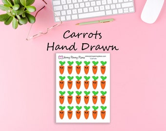 Hand Drawn Carrot stickers on Premium matte - Hand drawn