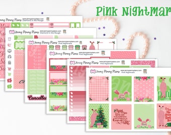 Pink Nightmare, Planner Stickers on Premium Matte