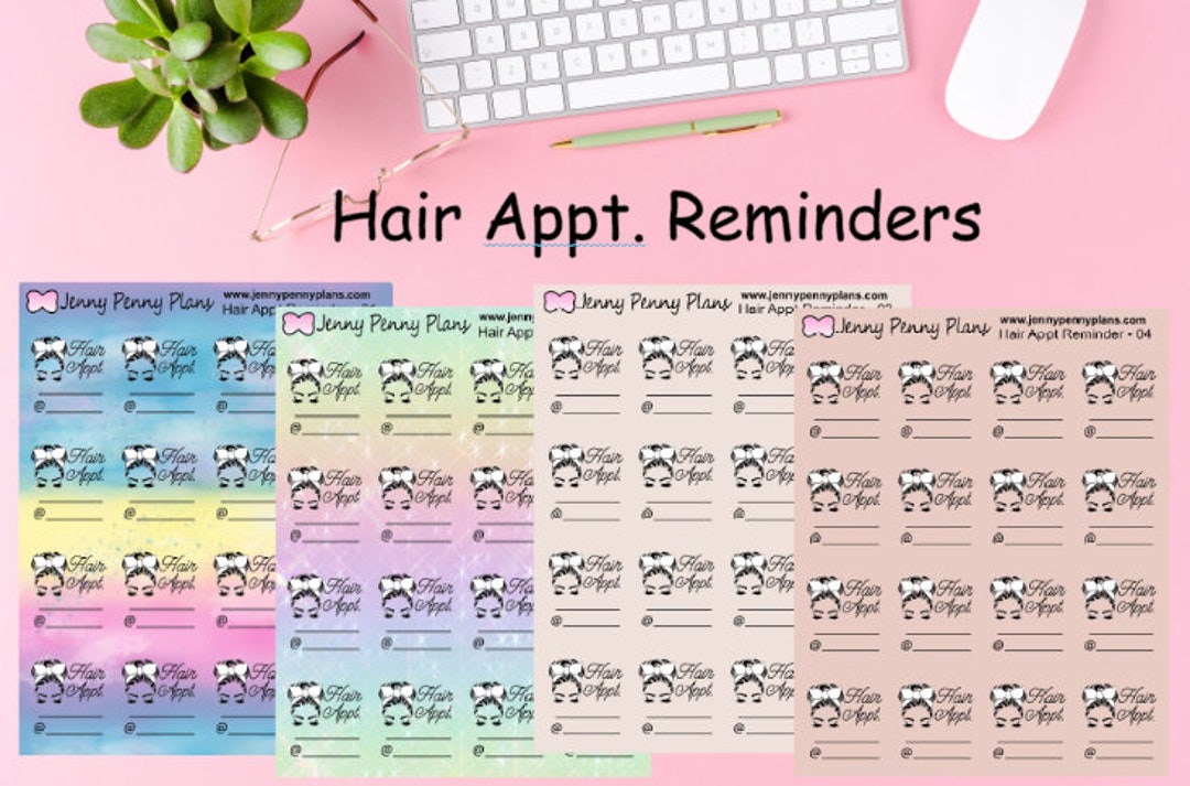 Hair Appointment Reminder Stickers Printed on Premium Matte Etsy