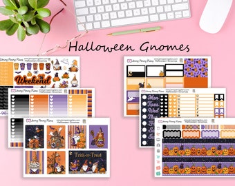 Halloween Gnome Planner Kit, Printed on Premium (Unicorn) Matte sticker Paper