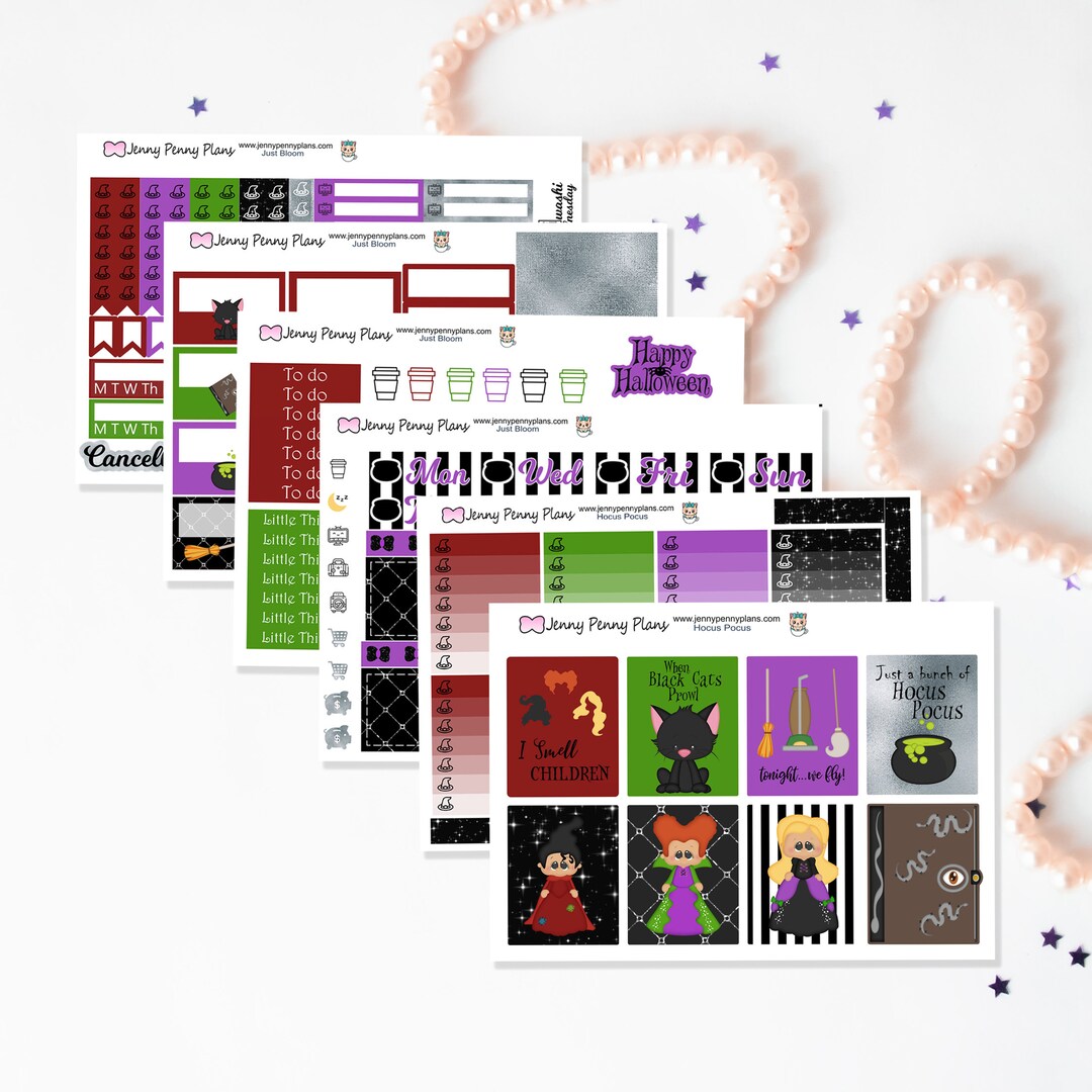 Hocus Pocus Planner Sticker Kit Printed on Premium Matte - Etsy