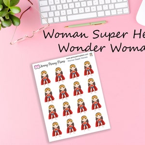 Autocollants Wonder Woman Super Hero sur mat premium