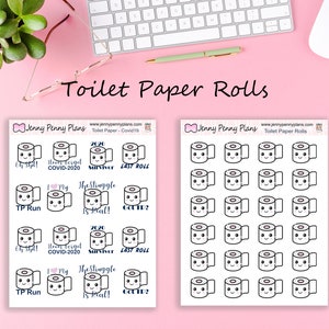 Toilet Paper Rolls Stickers printed on Premium matte sticker paper
