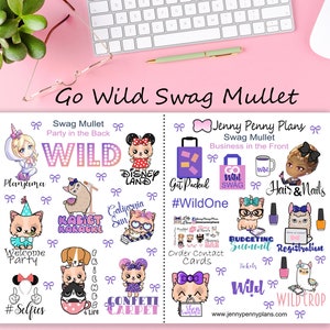 Go Wild Official Merchandise ,Swag Mullet stickers, printed on premium (unicorn) matte sticker paper