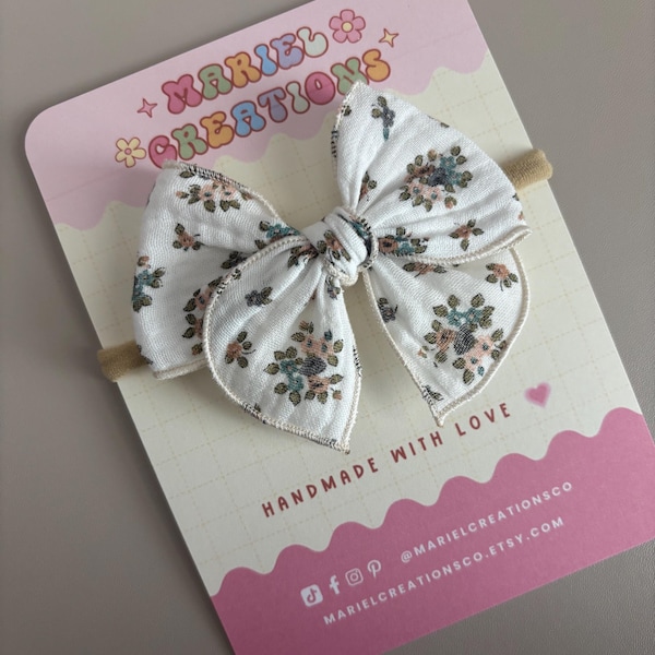 Floral Hair Bows, Baby Headband, Toddler Hair Clips
