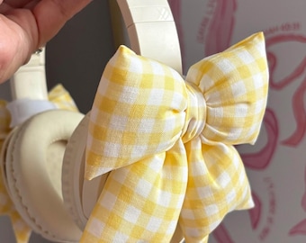 Puffy Headphone Bows, Coquette Gamer Headset Accessories (Pair)