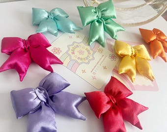 Satin Puffy Bow Keychain: Handmade Bag Charm