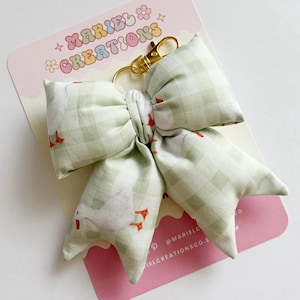 Handmade Puffy Bow Keychain, Bag Charm