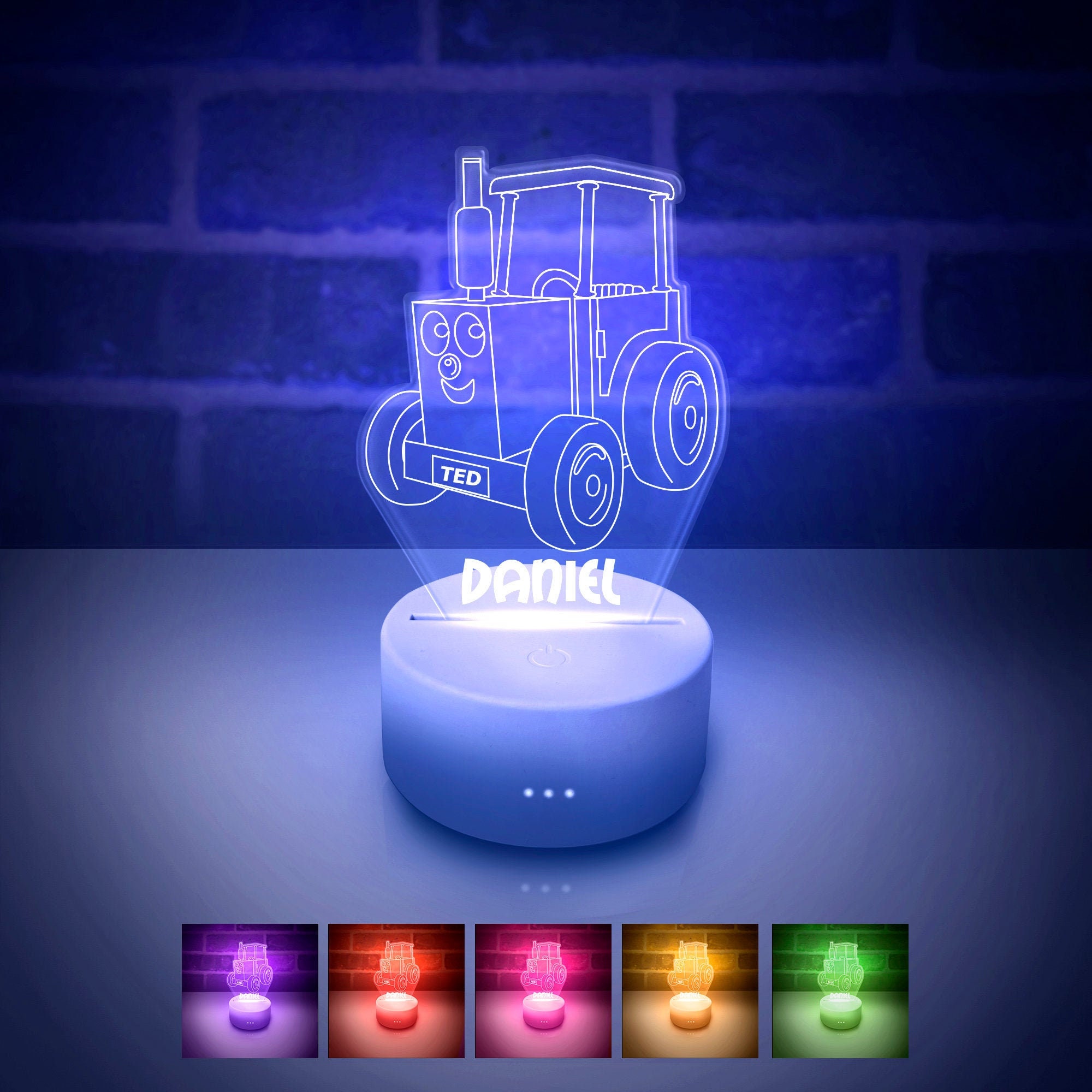 Tractor Night Light Personalized LED Night Lamp for Kids Etsy