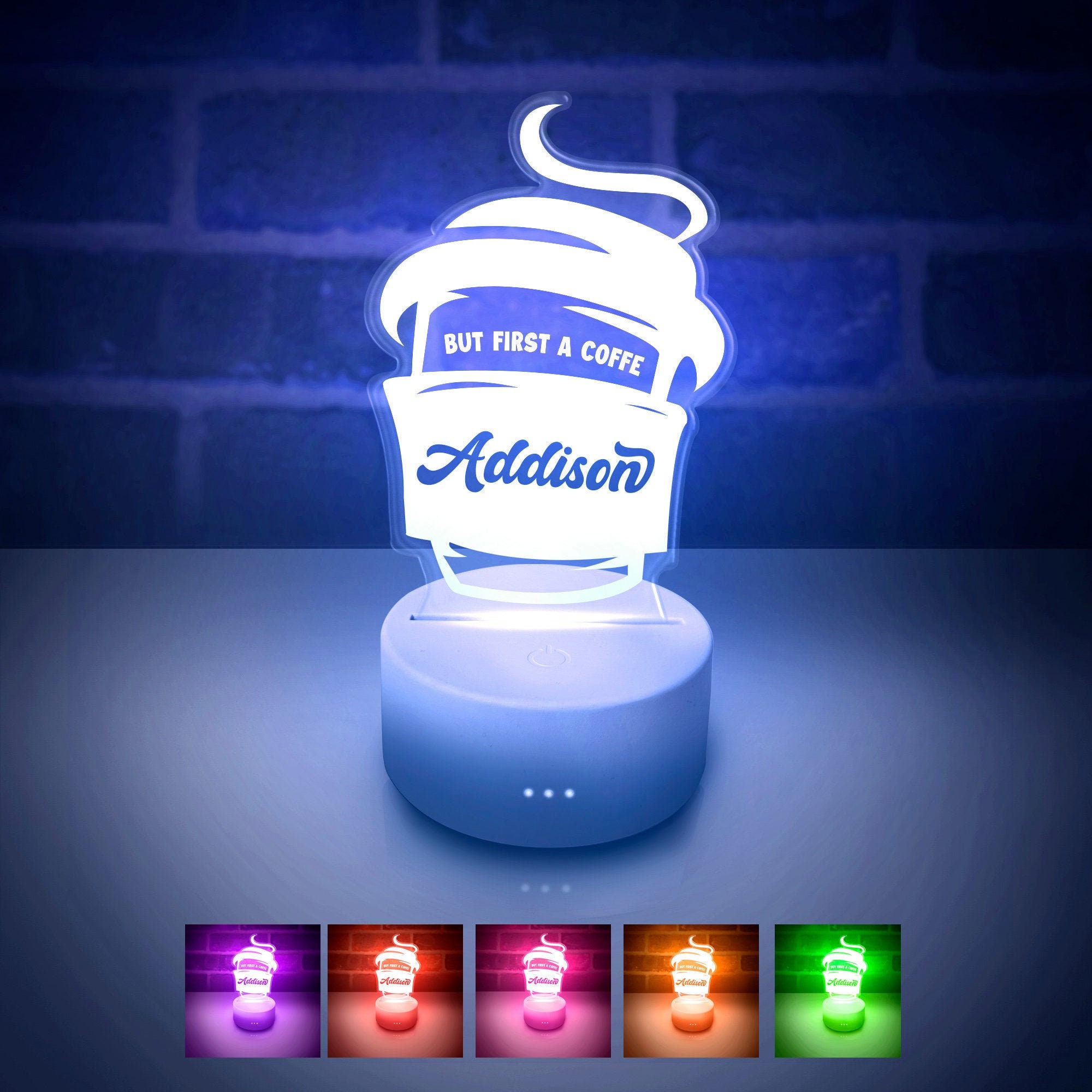 Coffee Cup Night Light Personalized LED Night Lamp for Kids Etsy