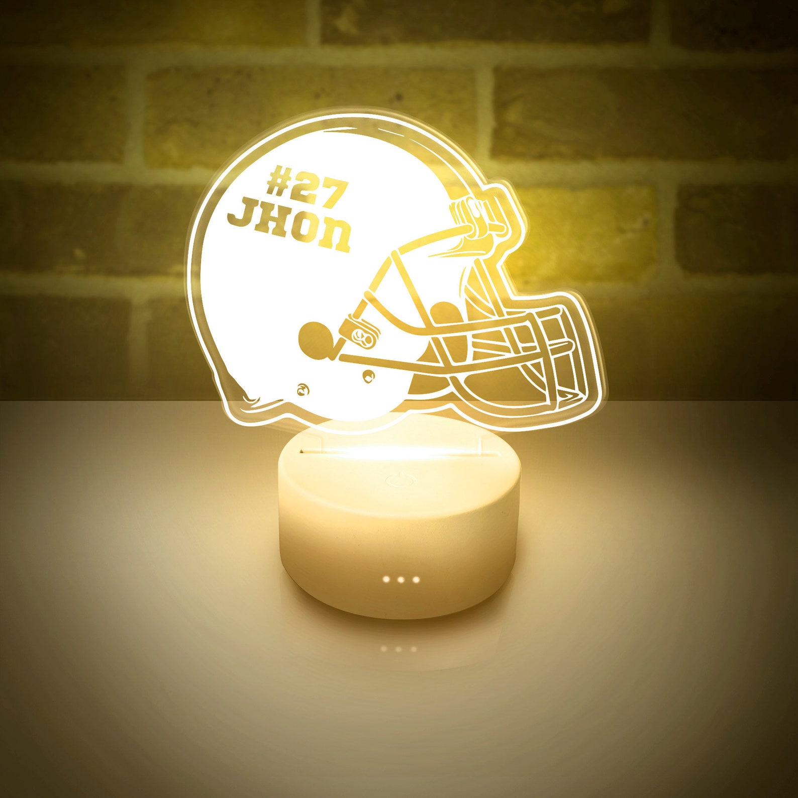 Football Night Light Personalized LED Night Lamp for Kids Etsy