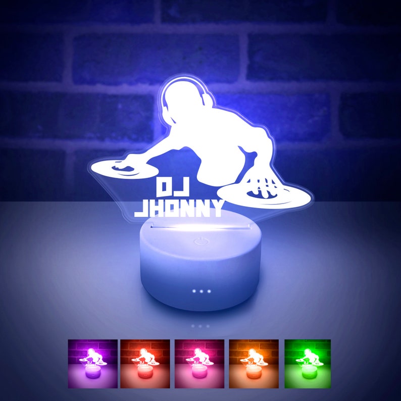 A night-light lamp print 3D DJ with light 16 colors remote control is the unique gift for men who love music