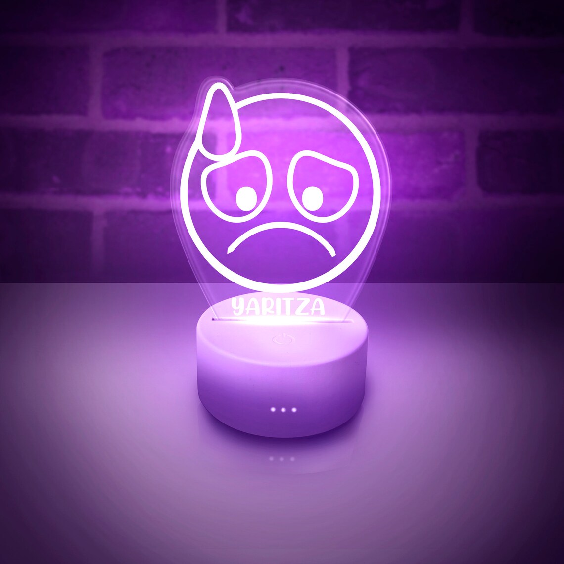 Sad Emoji Light Personalized LED Night Lamp for Kids teens Etsy