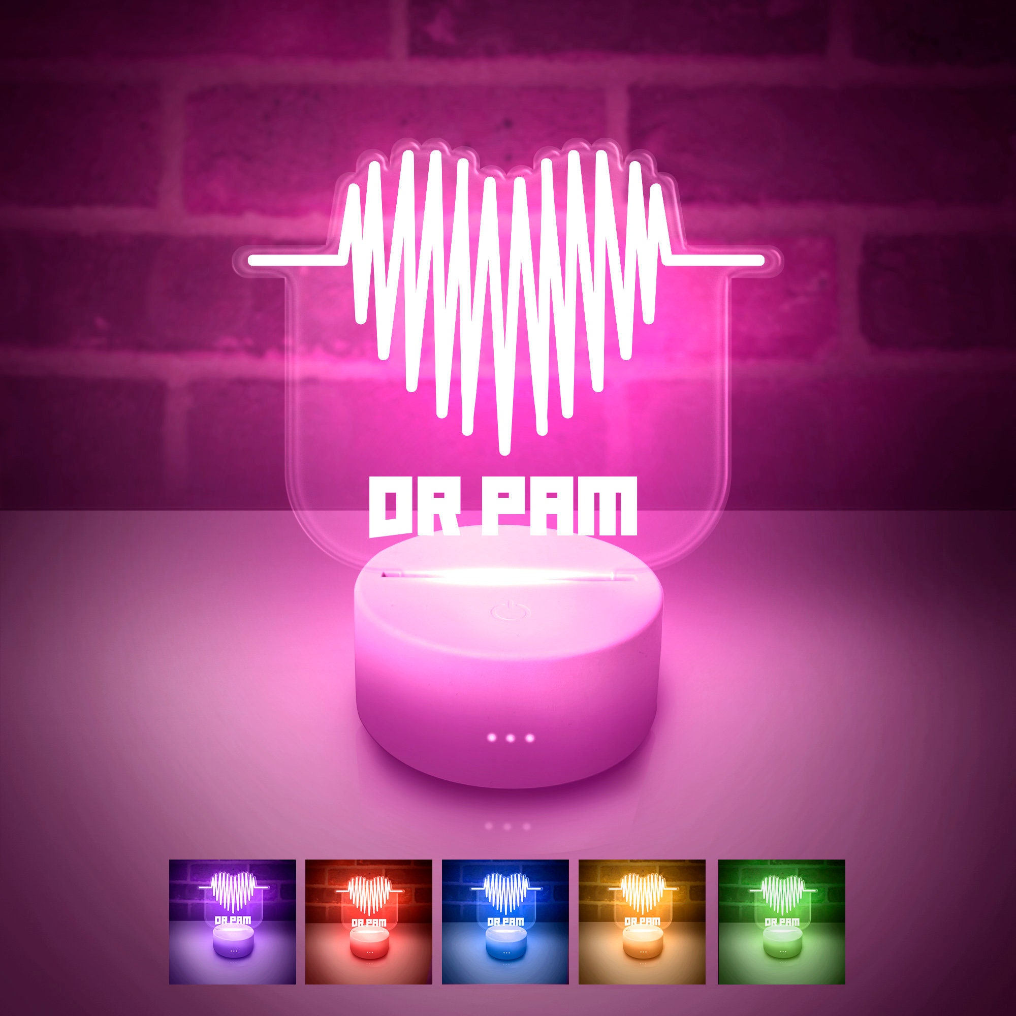 Heartbeat Night Light Personalized LED Night Lamp for Kids Etsy