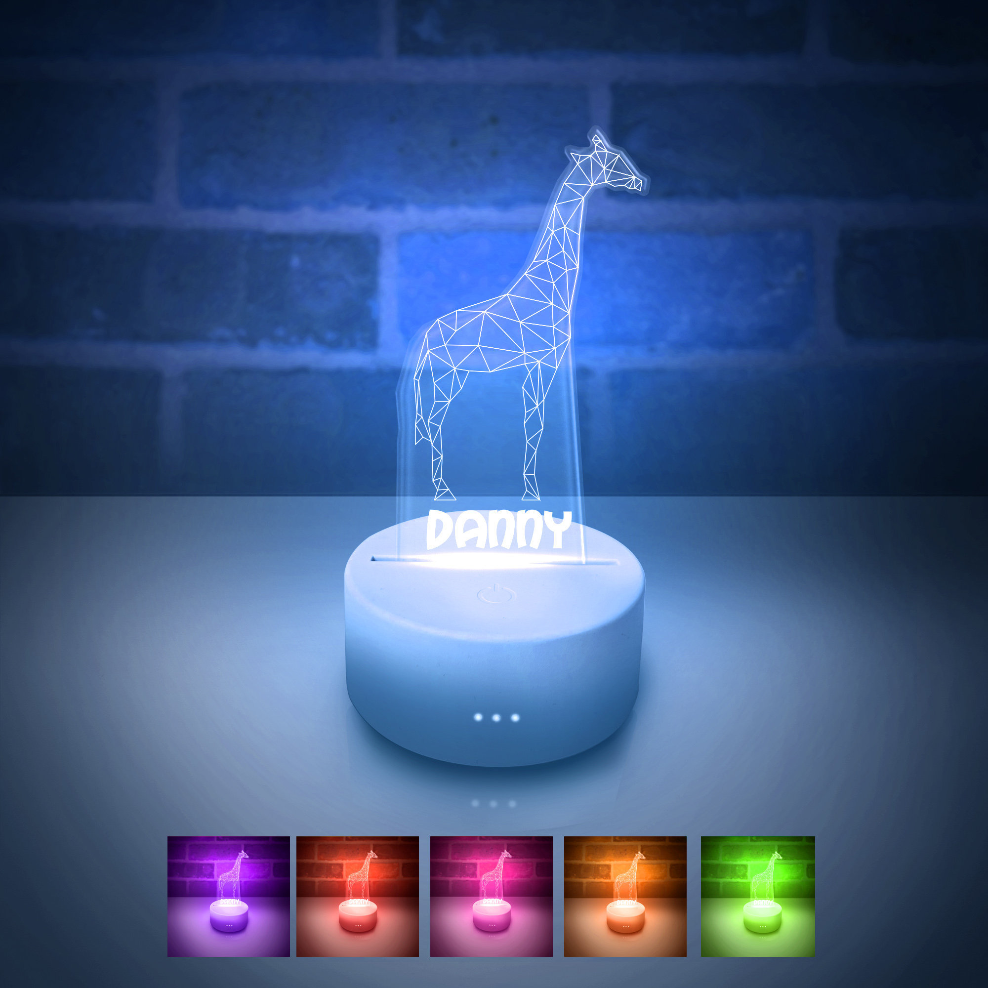 Giraffe Night Light Personalized LED Night Lamp for Kids Etsy