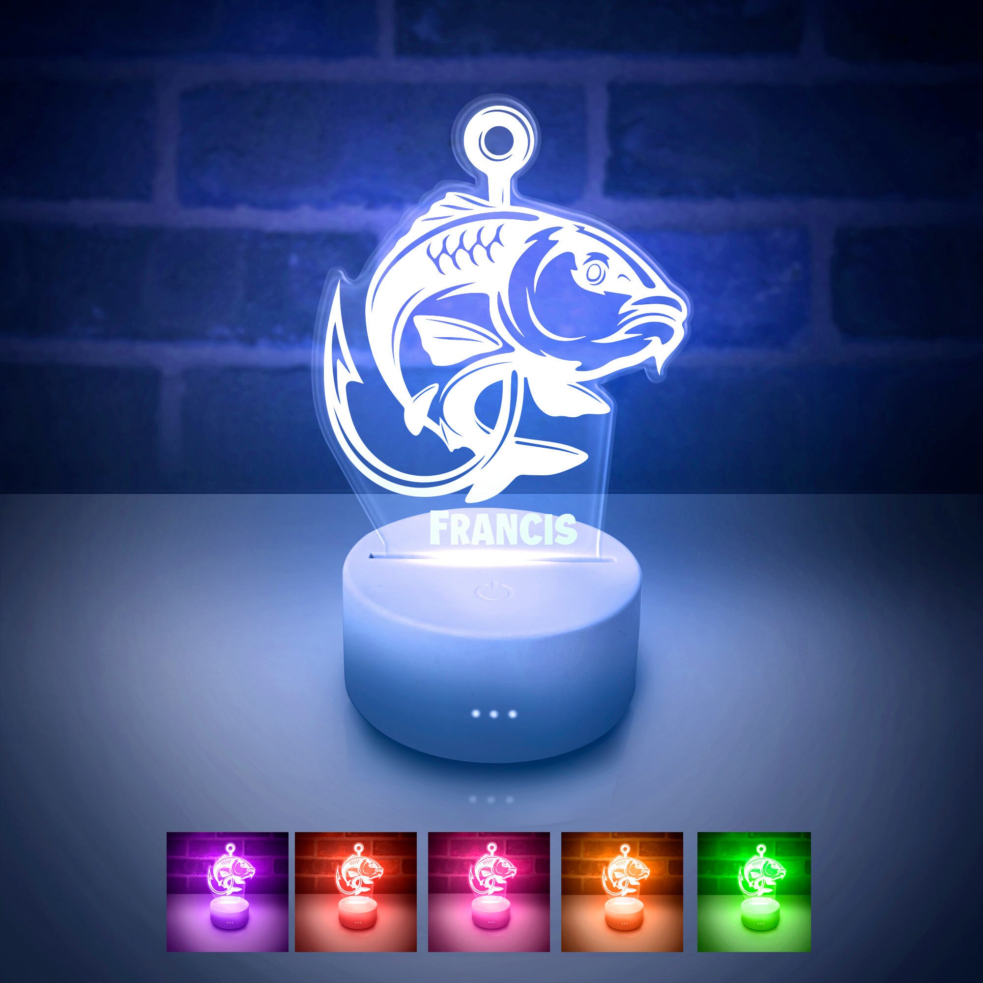 Fish Night Light Personalized LED Night Lamp for Kids and Etsy