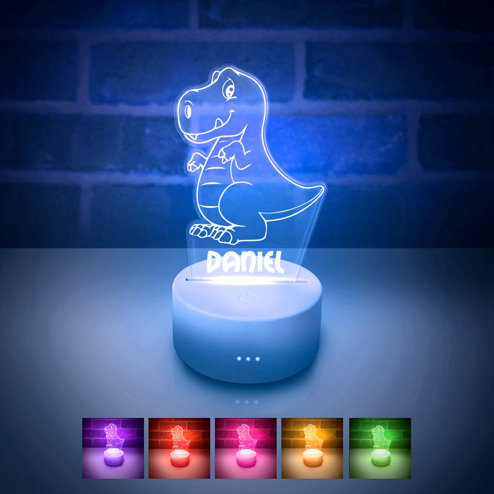 Dinosaur Night Light Personalized LED Lamp for Kids and Etsy