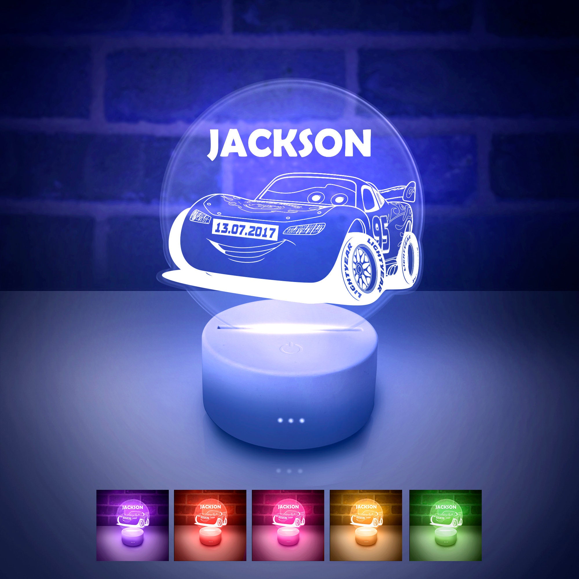 Cars Night Light Personalized LED Night Lamp for Kids Teens Etsy