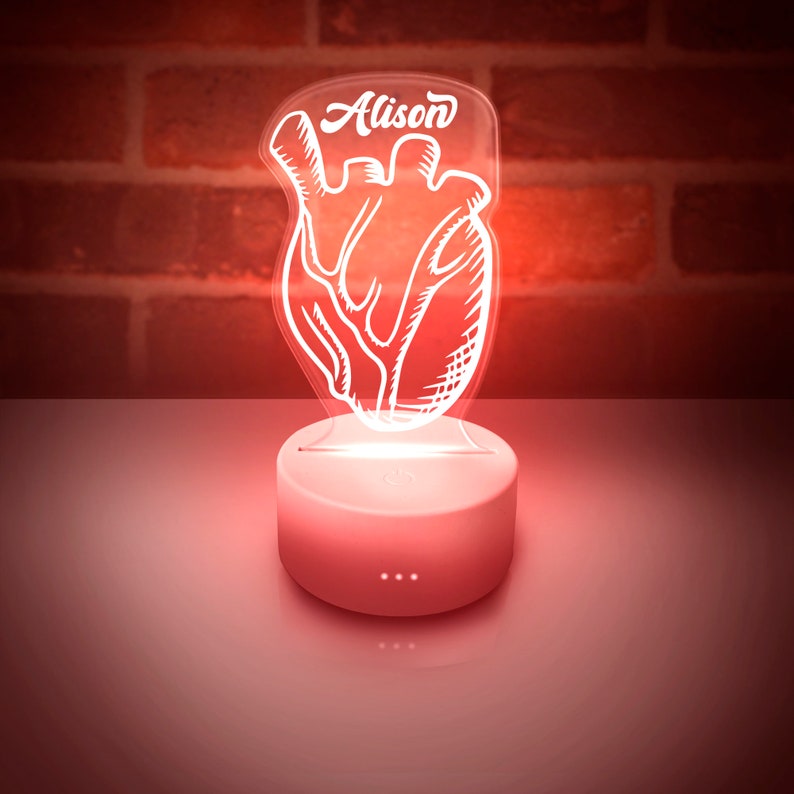 Girls Personalized Handmade LED Night Light with Hearts Kids lamp Love Girls Personalized Handmade LED Night Light with Hearts Kids lamp Love