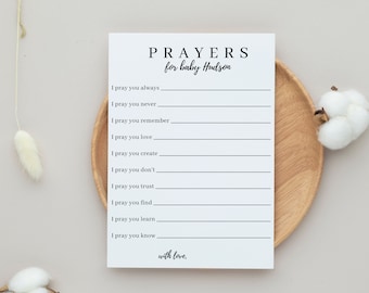 Prières personnalisées pour cartes de naissance, baptême, baby shower