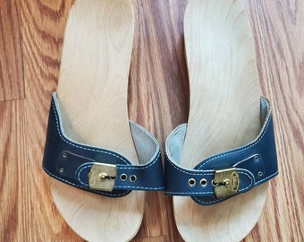 dr scholl's navy blue sandals