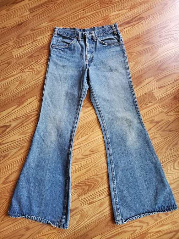 Vintage 1970's Faded Bell Bottom Jeans / Size 25/2