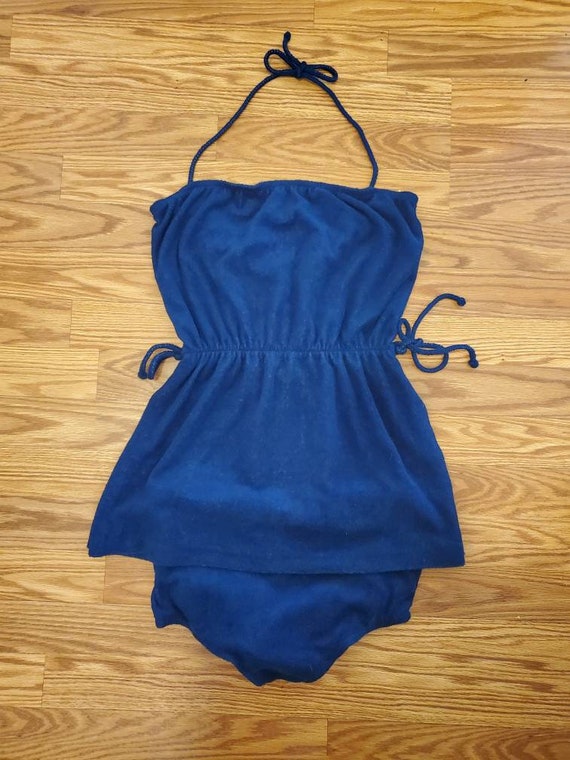 Vintage 1970's Navy Blue Elizabeth Stuart Terryclo
